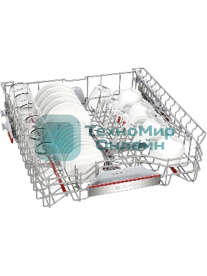 Встраиваемая посудомоечная машина Bosch SMD6ECX12E 60см., SilencePlus; Класс A-A-A; загрузка на 14 комплектов посуды, сенсорное управление, 8 программ, 59.8x55x81.5-87.5 см,сушка: с открыванием дверцы/с теплообменником, индикация на полу: проекция дисплея