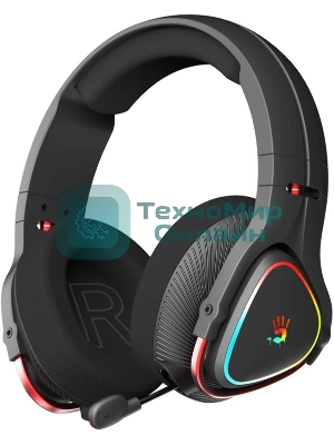 Гарнитура Bloody MR710 чёрный, беспроводная + проводная, Bluetooth, до 44 ч, подсветка