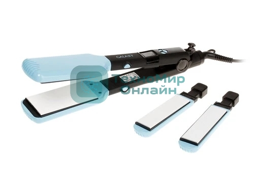 Выпрямитель для волос Galaxy GL 4505 черный/голубой, 27,5/57 мм, 200 °C, 1 режим