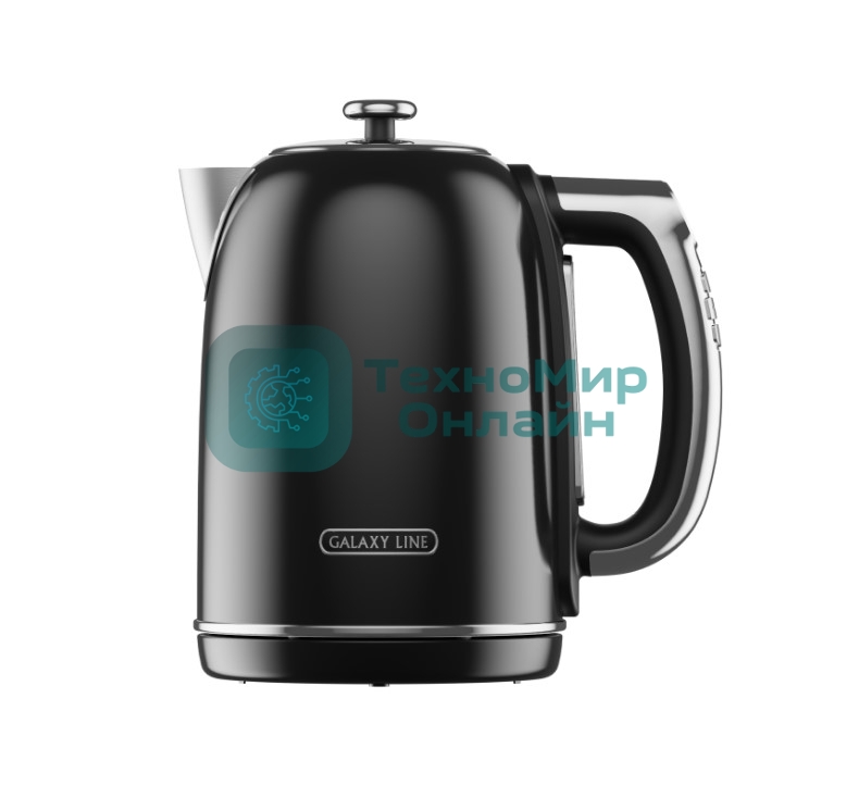 Чайник электрический Galaxy Line GL 0360 1.7 л, 2200 Вт, черный корпус: нерж.сталь/пластик