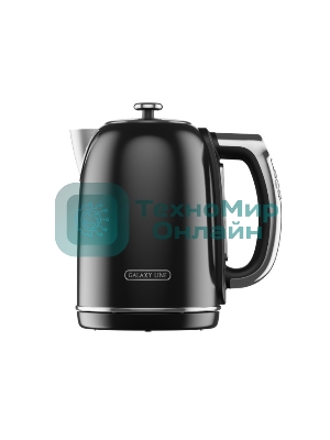 Чайник электрический Galaxy Line GL 0360 1.7 л, 2200 Вт, черный корпус: нерж.сталь/пластик