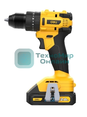 Дрель-шуруповерт Deli DC150, 20 В, 2 Ач, 50 Нм, бесщеточный, ударный