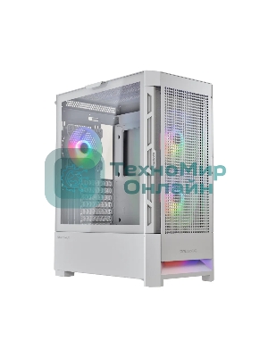 Компьютерный корпус Cougar Airface RGb White, 2х140мм + 1x120мм ARGB Fan, ARGB Fan Hub, без БП, белый, ATX