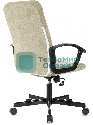 Кресло офисное Бюрократ Triest Fabric песочный Light-21 крестов. металл черный