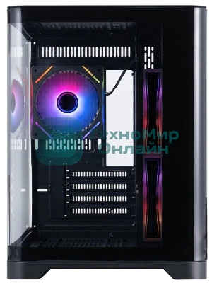 Компьютерный корпус 1STPLAYER UVIEW UV5 ARGB черный mATX 3x120мм ARGB fans UV5-BK-2FC7R-1FC7