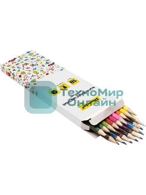 Карандаши цветные Silwerhof Eco 2.65 мм, шестигранный профиль, дерево, ассорти, 18 цветов, коробка с европодвесом