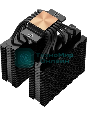 Кулер для процессора PCCooler RT620 BK (250W, 4-pin PWM, 157mm, Al/Cu, 6x6mm, 2x120mm, 73.32CFM, 34.9dBA, 2200RPM, S: 1851/1700/1200/115X, AM5/AM4, black)