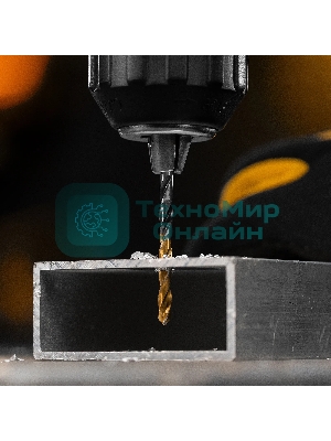 Сверло спиральное по металлу Denzel 3,5 x 70мм, Р6М5, Golden Tip, многогранная заточка, 2 шт.