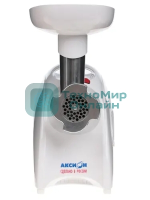 Мясорубка электрическая Аксион М41.04 белый, 1700 Вт, 2.0 кг/мин, реверс, защита от перегрузки, насадки - 4