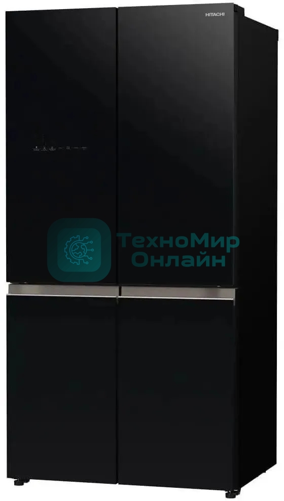 Холодильник Hitachi R-WB720PUC1 GCK черный трехкамерный 357/103л морозилка снизу, No Frost, Side by Side
