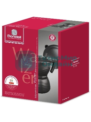 Кофеварка гейзерная Rondell Walzer RDA-432, 0.3л, алюминий, черный