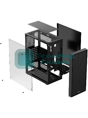 Компьютерный корпус Ocypus Gaммa C50 без БП черный (Gaммa-C50-BKG000XX-GL)