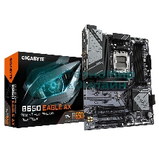 Материнская плата GIGABYTE B650 EAGLE AX (V1.1), AM5, AMD B650, 4xDDR5, 4xSATA, 3xM.2, 1xPCI-E 4.0 x16, 3xPCI-E 3.0 x1, 1xHDMI, 1xDP, 1x 1Gb LAN, 2xUSB 3.2 Gen 2, 1xUSB 3.2 Gen 1, 6xUSB 2.0, 3x3.5 мм, 7.1, Standard-ATX
