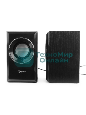 Акустическая система Gembird SPK-204, черный МДФ,2х3 Вт, регулятор громкости, USB