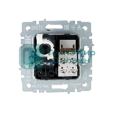 Розетка компьютерная двойная RJ11+RJ45 IEK BRITE РК/Т12-БрС кат.5E сталь
