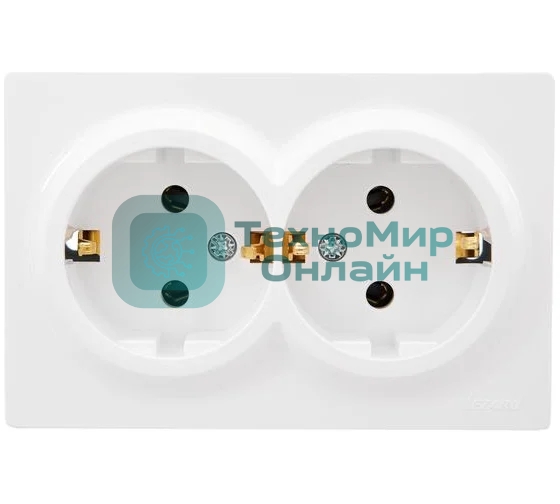 Розетка 2-мест. с заземл. LETO закрытый корпус ПБТ белый LEZARD 752-0200-127B