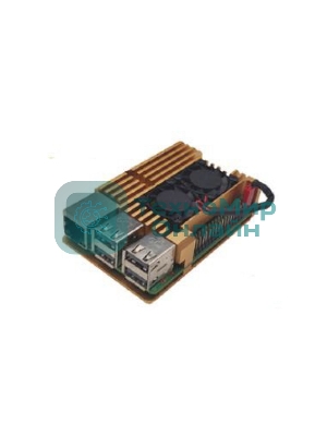 Корпус ACD Gold Metal Aluminum Case with Double Fans for Raspberry Pi 4B