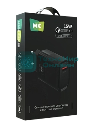 Сетевое зарядное устройство MORE CHOICE (4620202553386) NC09 1USB 3.0A QC3.0 15W, черный