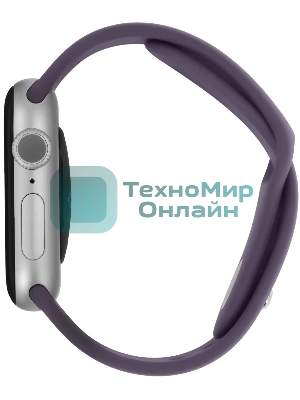 Умные часы Apple Watch Series 11 A3331 42мм OLED корп.серебристый Sport Band рем.фиолетовый разм.брасл.:S/M (MEU64LW/A)
