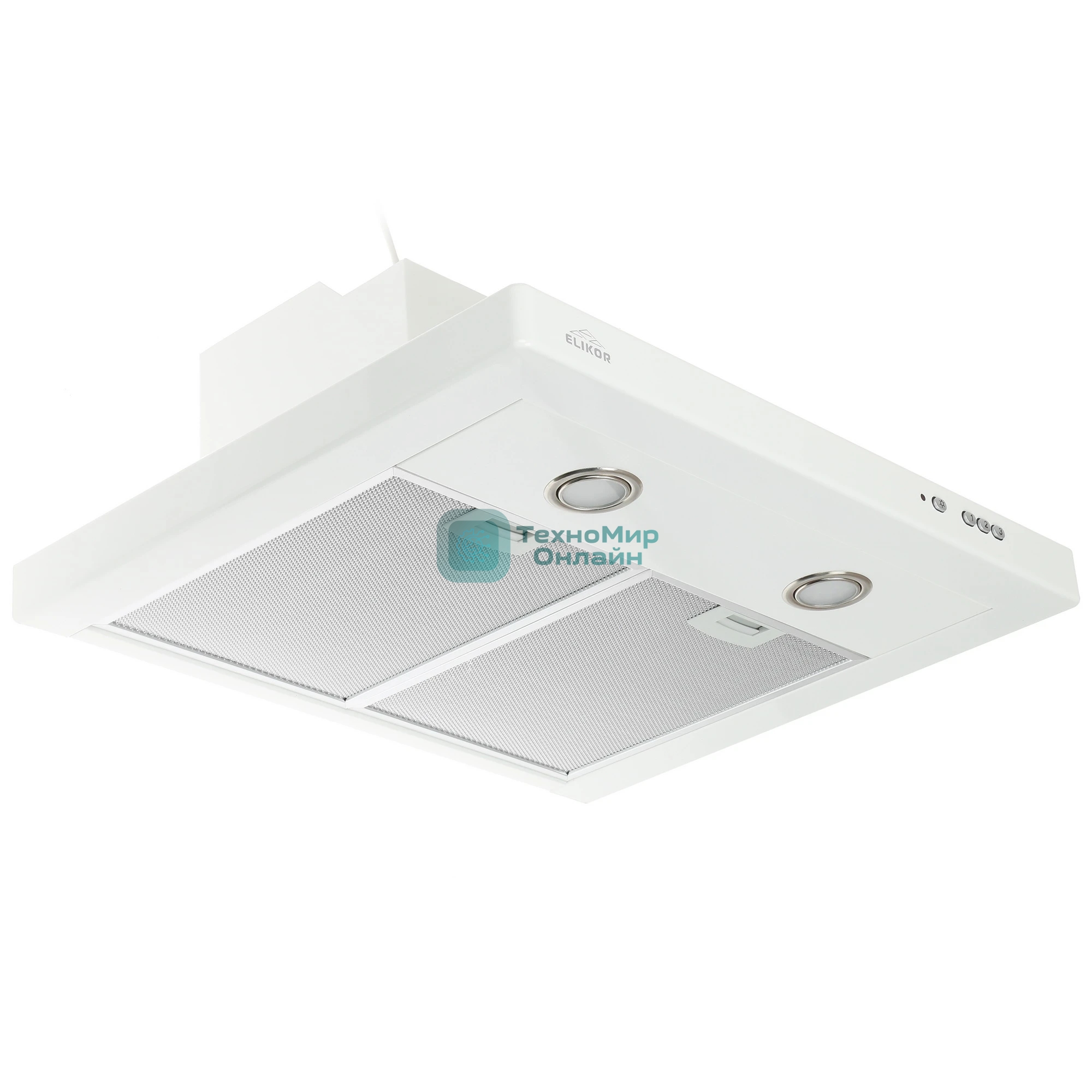 Вытяжка каминная Elikor Квадра 60П-430-К3Д белый, 60 см, 430 куб. м/ч, 54 дБ