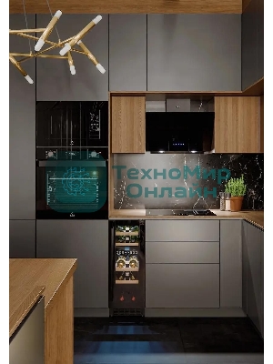 Винный шкаф LEX LWD3017BL черный, 52 л, 2 отсека, 17 бут.