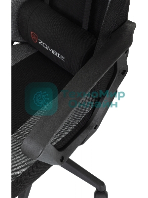 Кресло Zombie Carry черный/серый, экокожа, подголовник