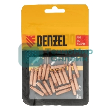 Токосъемный наконечник под проволоку Denzel 1,2 мм, М5х24, E-CU, 20 шт для MIG горелки тип 15