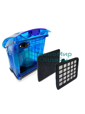 Пылесос Ginzzu VS437 черный/синий, 420/2400 Вт, уборка сухая, пылесборник контейнер 2,5 л