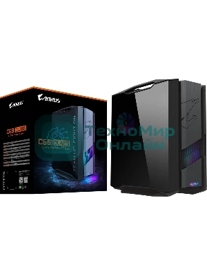 Корпус Gigabyte AORUS C601G Glass Black, Full-Tower, чёрный, закалённое стекло, ARGB подсветка, 4 x 140 мм (3 спереди, 1 сзади)