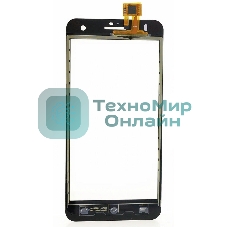 Сенсорное стекло (тачскрин) для Fly IQ4512 EVO Chic 4 Quad, черное