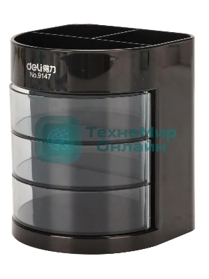 Настольный набор Deli E38253 (12 предметов) пластик, черный