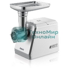 Мясорубка электрическая BBK MG2005 2000 Вт, белый/серый, 2000 Вт, 2.0 кг/мин, реверс, защита от перегрузки, металлический лоток, насадки - 5