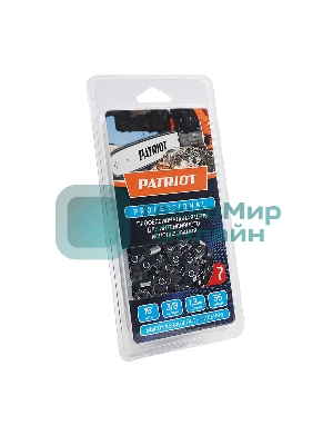Цепь PATRIOT 91LP-56E, 3/8 1.3 56 звеньев, чизель, PROFESSIONAL (блистер)