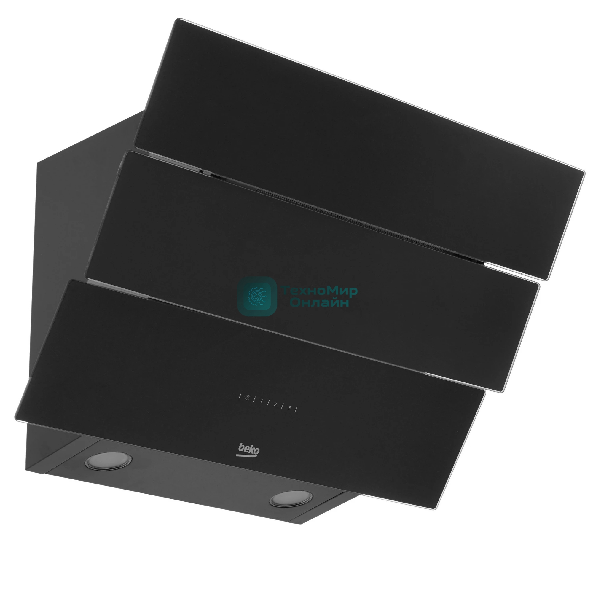 Вытяжка наклонная Beko HCA 62640 B чёрный, 60 см, 537 м³/ч, 48 дБ