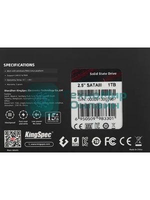 Накопитель SSD KingSpec P3-1Tb, 1Tb, SATA, 2.5