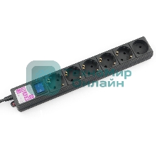 Сетевой фильтр PC черный 5 м 6 р 16А_SPG6-B5M