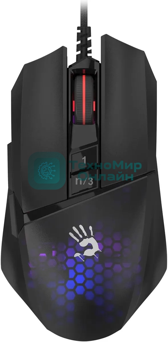 Мышь проводная A4Tech Bloody W65 Max Mini черный, 12000 dpi, USB, кнопки - 9