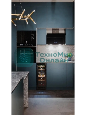 Винный шкаф LEX LWD3017BL черный, 52 л, 2 отсека, 17 бут.