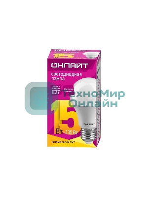 Лампа светодиодная ОНЛАЙТ 61149 OLL-A60-15-230-2.7K-E27 грушевидная