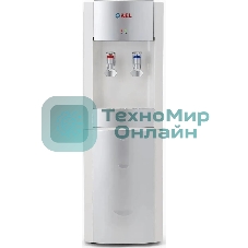 Кулер для воды LD-AEL-28c, напольный, НАГРЕВ/ОХЛАЖДЕНИЕ ЭЛЕКТРОННОЕ, шкафчик 10 л, 2 крана, белый/серебристый, 00257