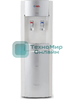 Кулер для воды LD-AEL-28c, напольный, НАГРЕВ/ОХЛАЖДЕНИЕ ЭЛЕКТРОННОЕ, шкафчик 10 л, 2 крана, белый/серебристый, 00257