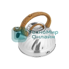 Чайник для плиты LARA LR00-69 (зеркальный) 2.7 л индукционное капсулированное дно, свисток с кноп. Механизмом