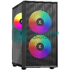 Компьютерный корпус XASTRA A305M 3ARGb Black mATX/Mesh/tempered glass/2x140мм + 1x120мм ARGb PWM fans/Door/ A305M-2FC14A-1FC12A-D
