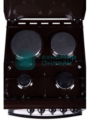 Плита комбинированная Flama RK 2211 B черный, конфорок 2 газовых и 2 электрических, духовка 50 л, 50 см x 85 см x 60 см