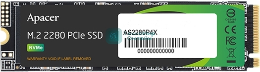 Накопитель SSD Apacer 1Tb, M.2 2280 AS2280P4X, PCIe 3.0 x4, NVMe, R/W 2100/1700