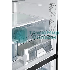 Холодильник Hitachi R-WB820VUC2 GBK черный трехкамерный 378/196л морозилка снизу, No Frost, Side by Side