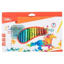 Фломастеры Deli EC10020 ColoRun, вентилируемый колпачок, 24 цвета, коробка с европодвесом