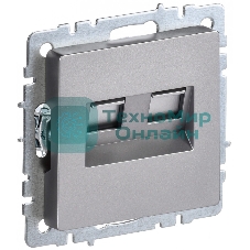 Розетка компьютерная двойная RJ11+RJ45 IEK BRITE РК/Т12-БрС кат.5E сталь