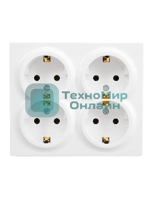 Розетка 4-мест. с заземл. LETO закрытый корпус ПБТ белый LEZARD 752-0200-127BDP