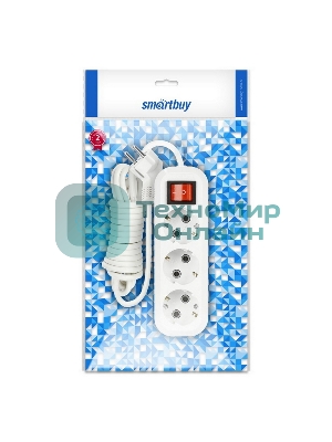 Удлинитель Smartbuy (SBE-16-3-10-ZS) 3 гнз х 10 м (16А/3.5кВт, ПВС 3х1.0)